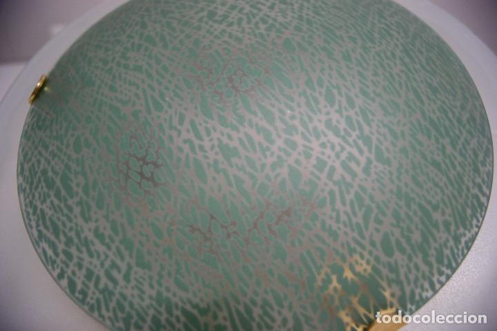 Vintage: Aplique/plaf&oacute;n cristal verde y blanco - Foto 7