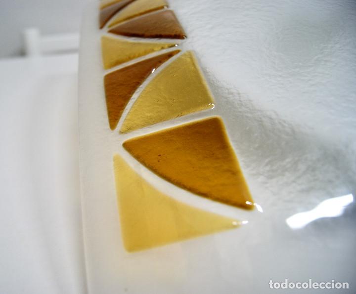 Vintage: Aplique/plaf&oacute;n cristal blanco y marrones - Foto 3