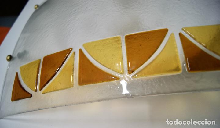 Vintage: Aplique/plaf&oacute;n cristal blanco y marrones - Foto 7