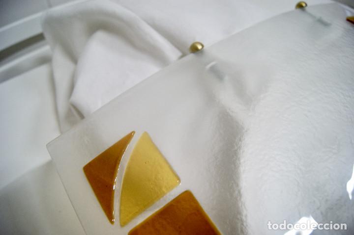 Vintage: Aplique/plaf&oacute;n cristal blanco y marrones - Foto 10