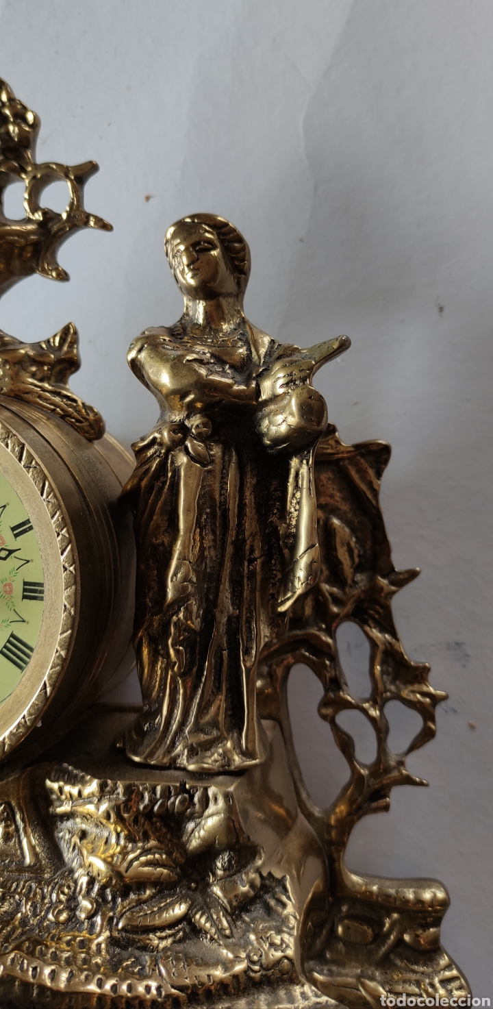 Vintage: Lote de reloj y 2 candelabros de bronce - Foto 6