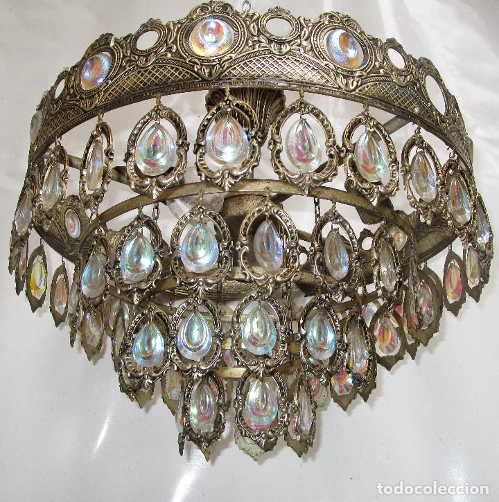 Vintage: PRECIOSA LAMPARA VINTAGE MID-CENTURY PALWA GERMANY MITICOS CRISTALES MULTICOLORES - Foto 2 - 262138270