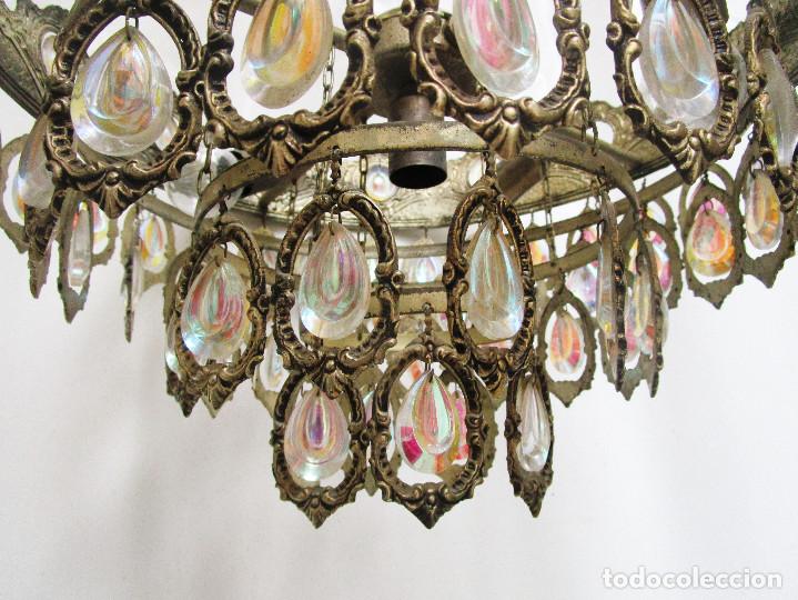 Vintage: PRECIOSA LAMPARA VINTAGE MID-CENTURY PALWA GERMANY MITICOS CRISTALES MULTICOLORES - Foto 10 - 262138270