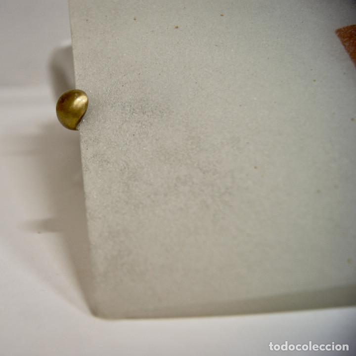 Vintage: Aplique/plaf&oacute;n cuadrado con marr&oacute;n - Foto 3
