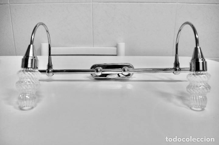 Vintage: Aplique cromo con dos tulipas - Foto 1