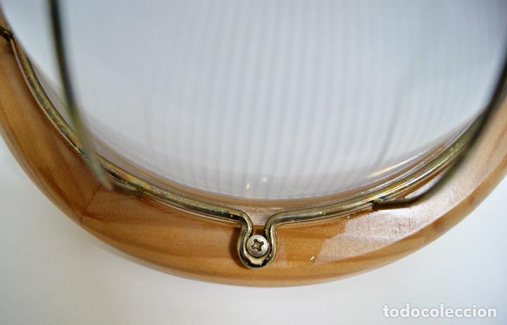 Vintage: Aplique/plaf&oacute;n madera cristal y metal - Foto 4