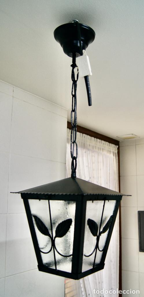 Vintage: lampara de techo en negro y cristal - Foto 9