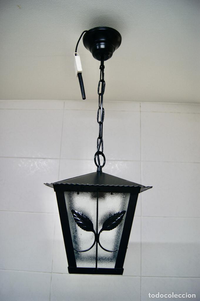 Vintage: lampara de techo en negro y cristal - Foto 2