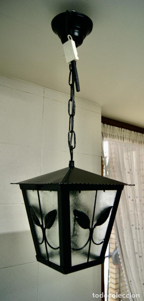 Vintage: lampara de techo en negro y cristal - Foto 3