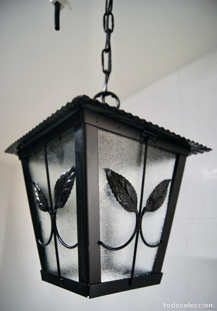 Vintage: lampara de techo en negro y cristal - Foto 1