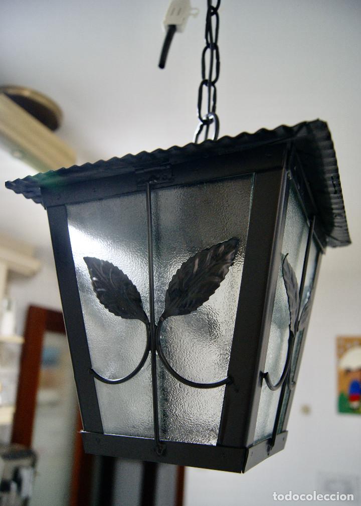 Vintage: lampara de techo en negro y cristal - Foto 5