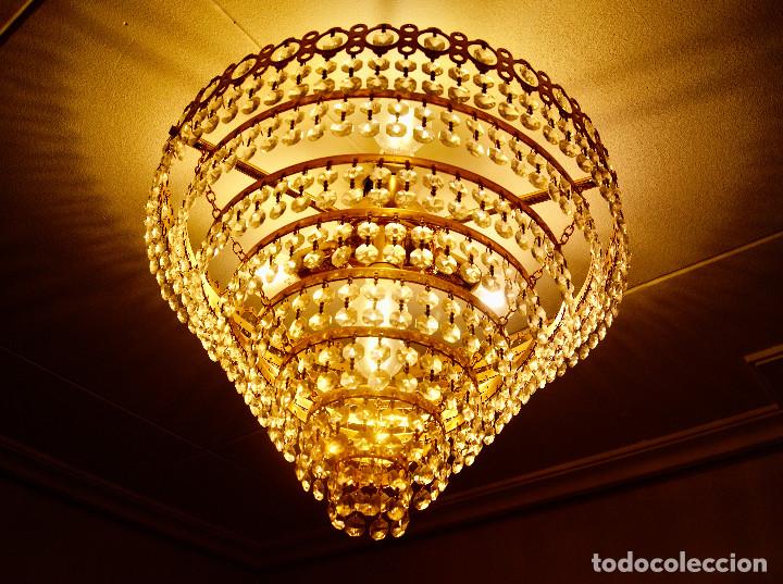 Vintage: lampara de techo cristales tipo strass - Foto 2