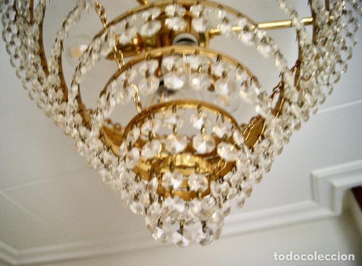 Vintage: lampara de techo cristales tipo strass - Foto 4