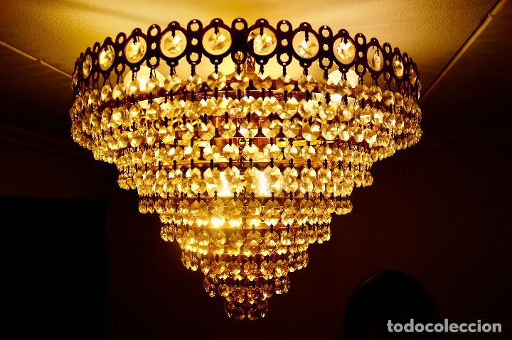 Vintage: lampara de techo cristales tipo strass - Foto 7