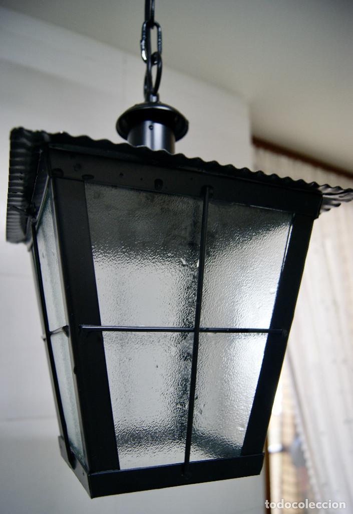 Vintage: lampara de techo en negro y cristal - Foto 1