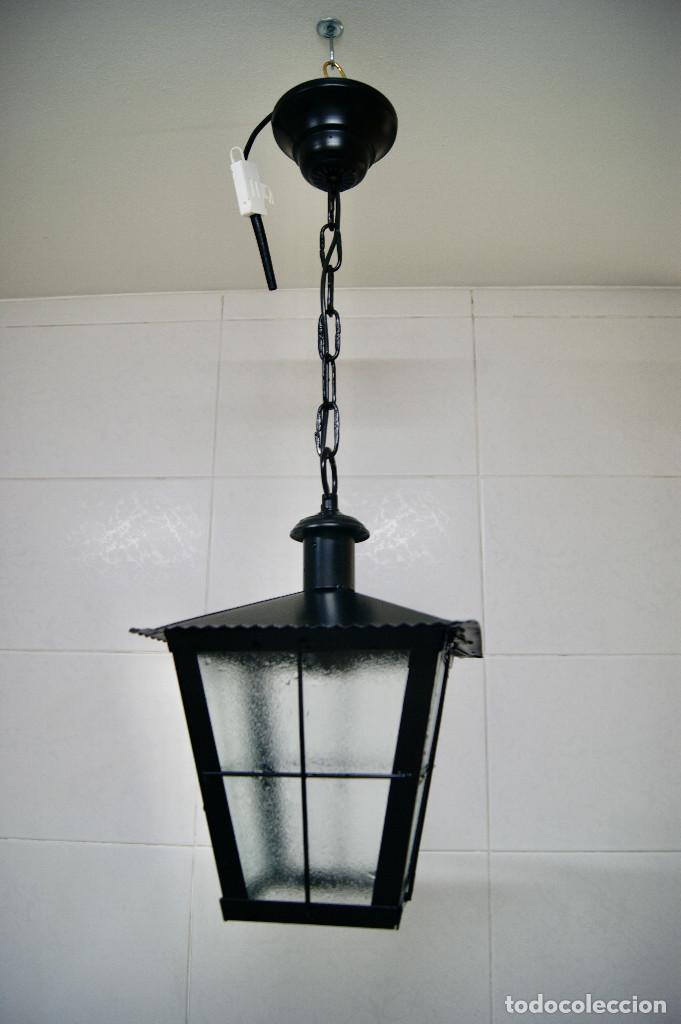 Vintage: lampara de techo en negro y cristal - Foto 2