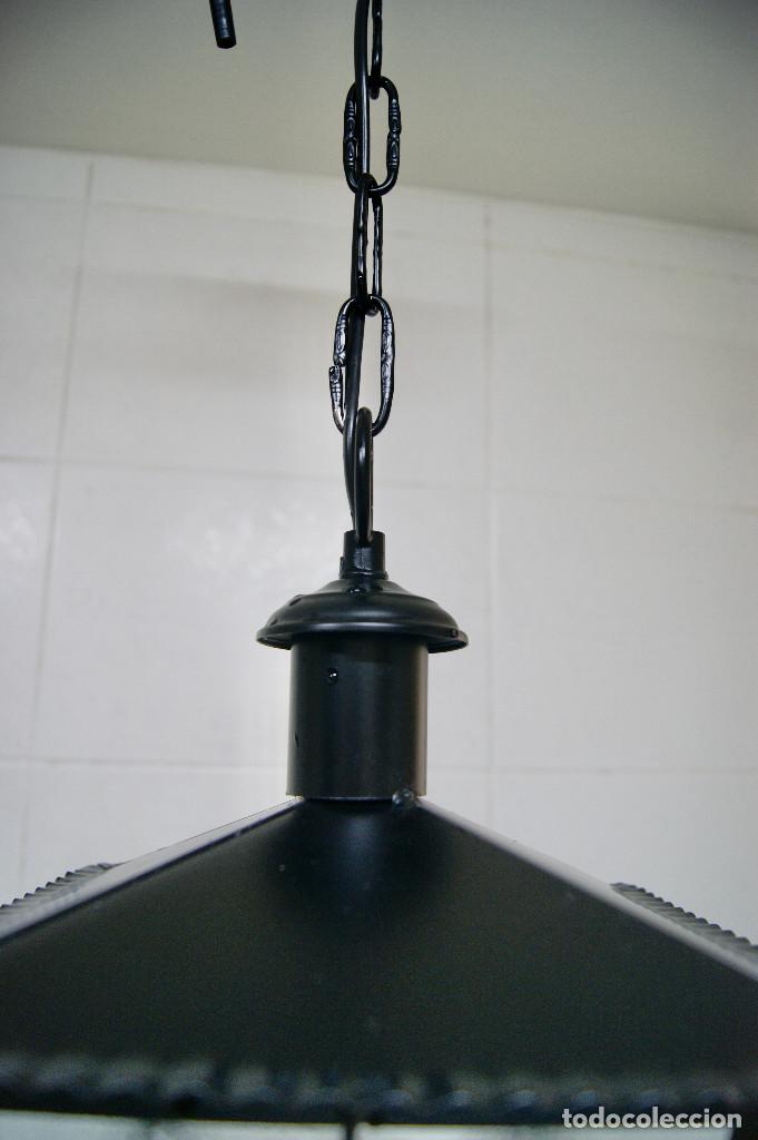 Vintage: lampara de techo en negro y cristal - Foto 5