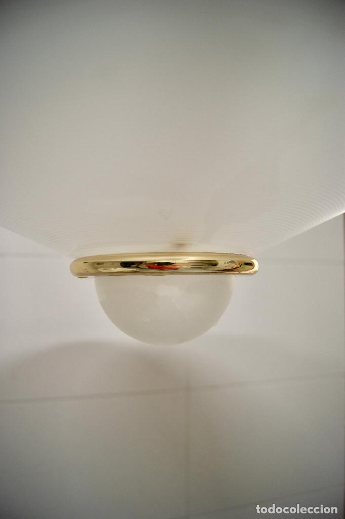 Vintage: lampara de techo cristal, dorado y madera - Foto 5