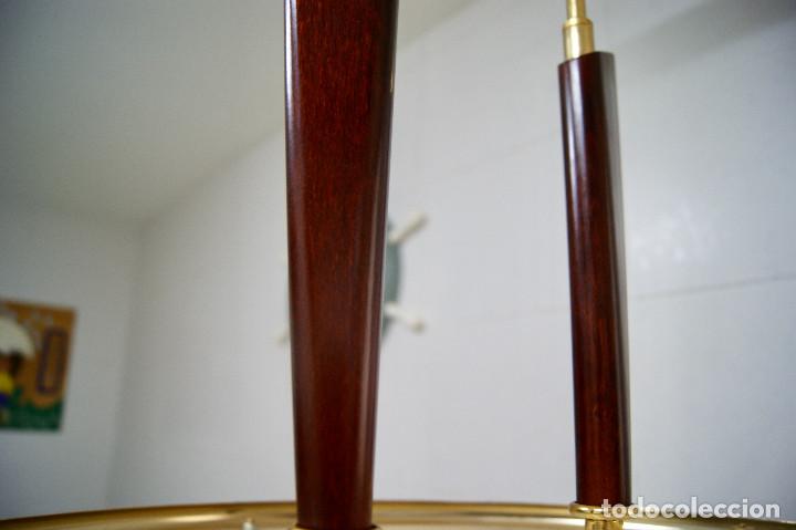 Vintage: lampara de techo cristal, dorado y madera - Foto 7