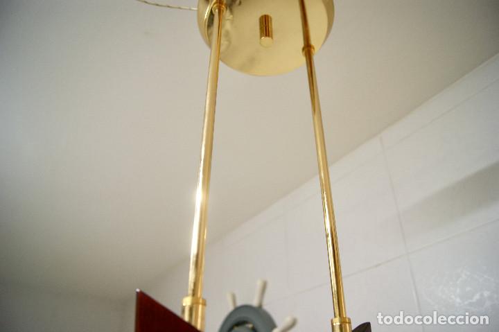 Vintage: lampara de techo cristal, dorado y madera - Foto 8