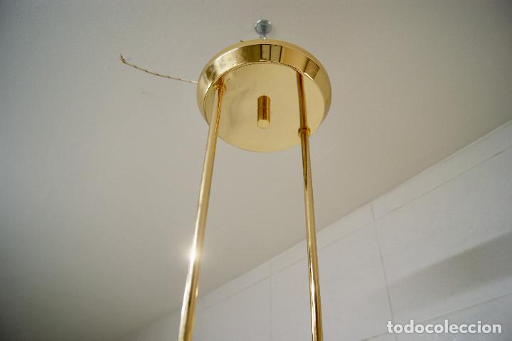 Vintage: lampara de techo cristal, dorado y madera - Foto 9