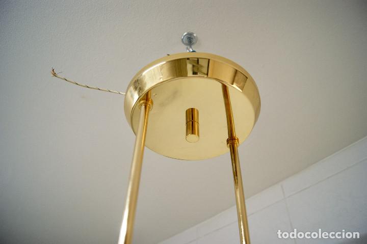 Vintage: lampara de techo cristal, dorado y madera - Foto 10