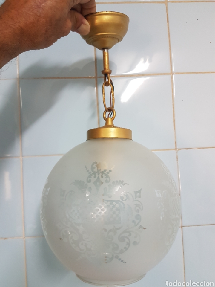 Vintage: LAMPARA CON TULIPACRISTAL - Foto 4