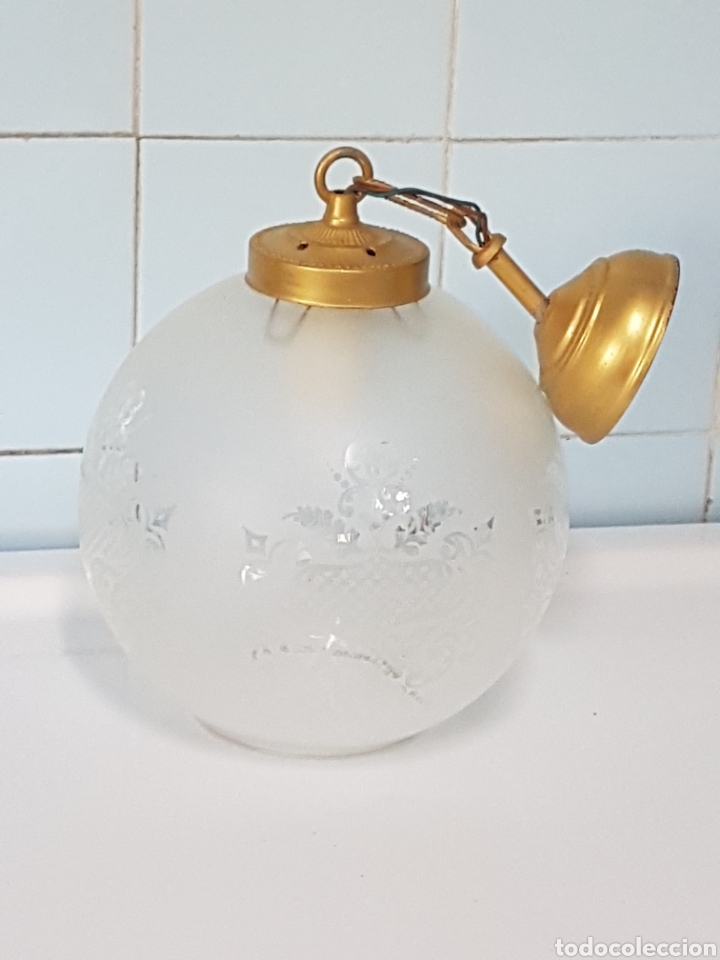 Vintage: LAMPARA CON TULIPACRISTAL - Foto 1