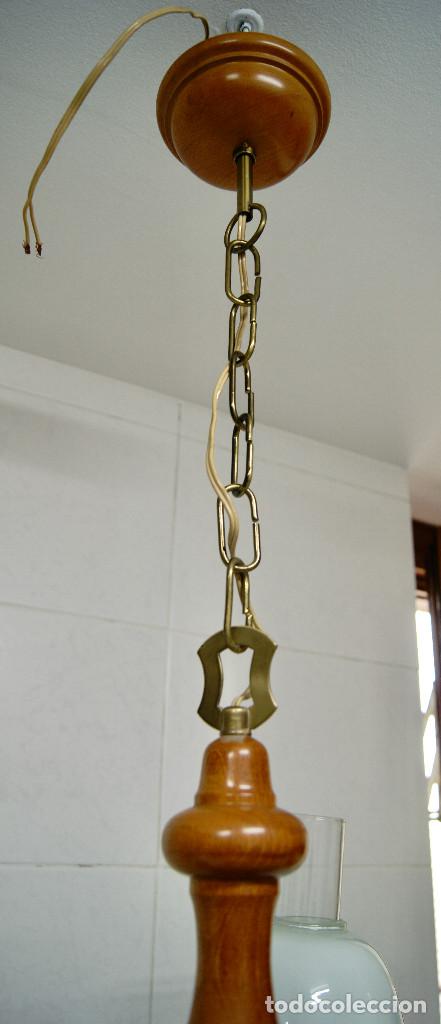 Vintage: lampara de techo tres brazos en madera y color bronce - Foto 11