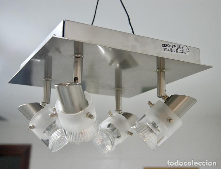 Vintage: plaf&oacute;n cuadrado con cuatro focos - Foto 3