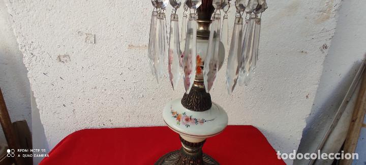 Vintage: lampara de bronce y ceramica - Foto 2