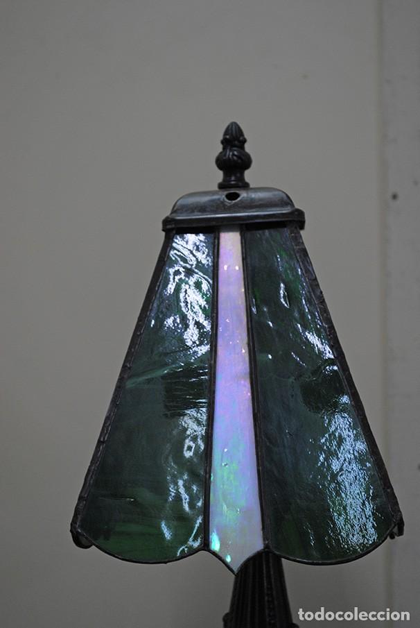 Vintage: L&Aacute;MPARA VERDE DE MESA - Foto 2