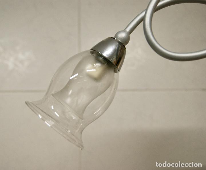 Vintage: lampara de techo gris y cristal - Foto 4