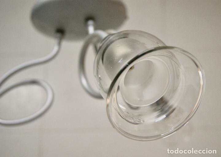 Vintage: lampara de techo gris y cristal - Foto 5