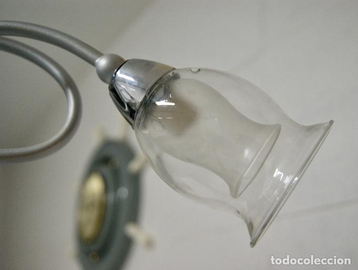 Vintage: lampara de techo gris y cristal - Foto 6