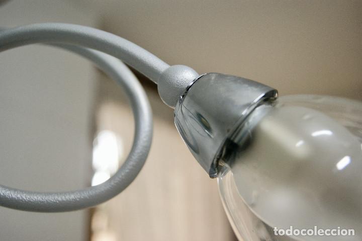 Vintage: lampara de techo gris y cristal - Foto 7