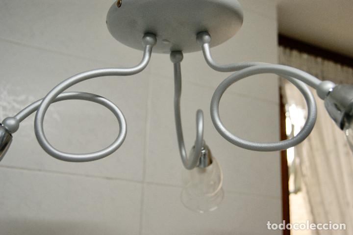 Vintage: lampara de techo gris y cristal - Foto 9