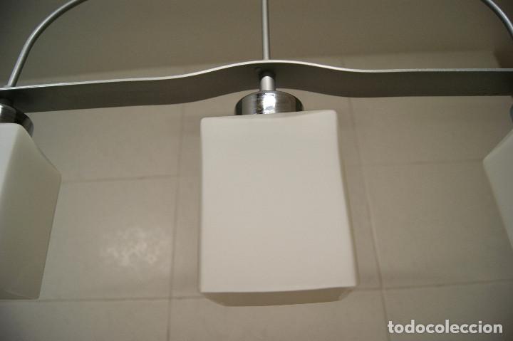 Vintage: lampara de techo gris y cristal - Foto 5