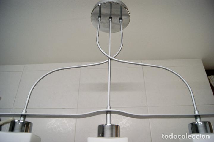 Vintage: lampara de techo gris y cristal - Foto 9