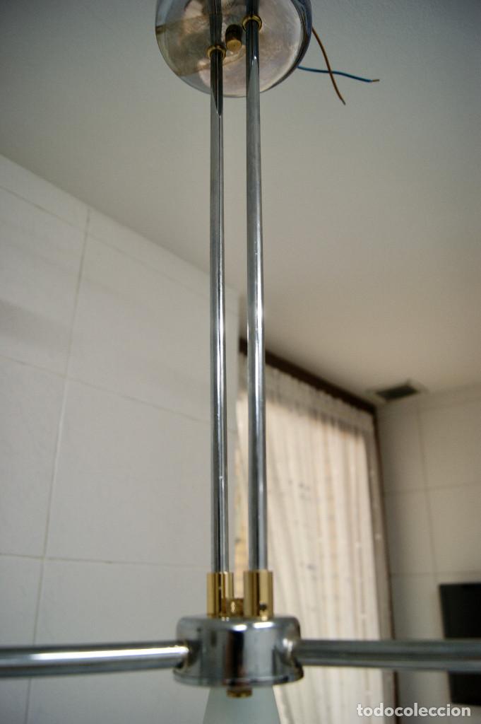 Vintage: lampara de techo cromo, oro y cristal - Foto 10