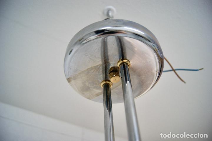 Vintage: lampara de techo cromo, oro y cristal - Foto 11