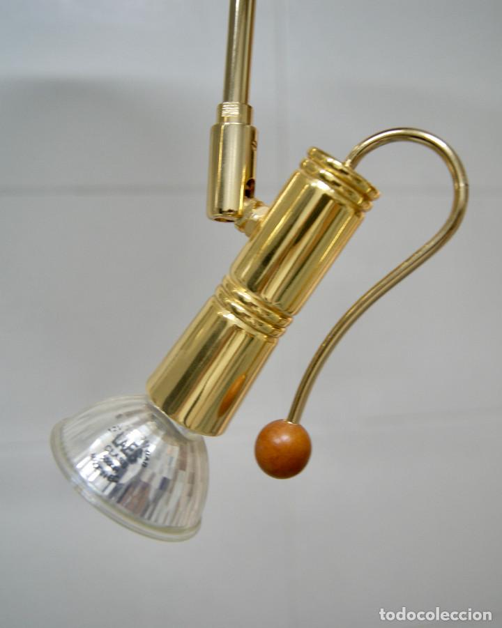 Vintage: lampara de techo madera y dorado - Foto 4
