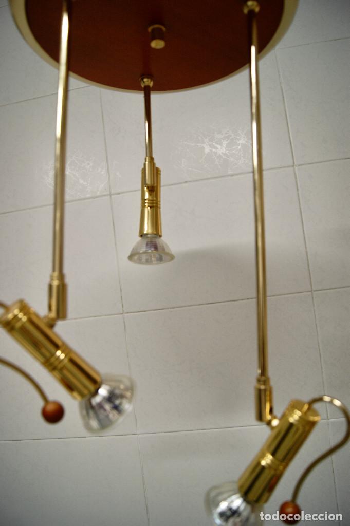 Vintage: lampara de techo madera y dorado - Foto 1
