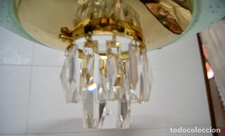 Vintage: lampara de techo dorada, cristal y cristal de roca - Foto 4
