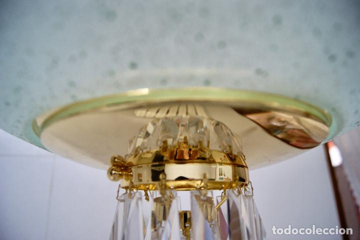 Vintage: lampara de techo dorada, cristal y cristal de roca - Foto 6