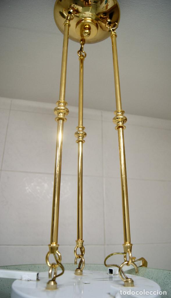Vintage: lampara de techo dorada, cristal y cristal de roca - Foto 9