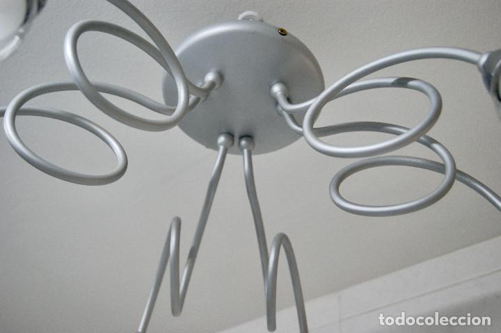 Vintage: lampara de techo gris, cromo y cristal - Foto 10