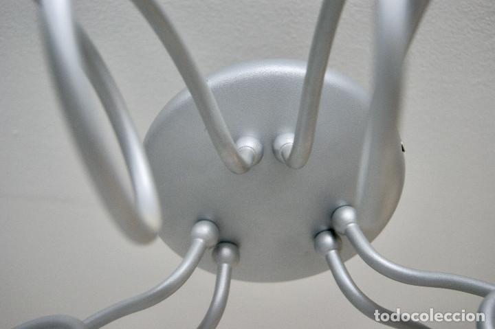 Vintage: lampara de techo gris, cromo y cristal - Foto 12