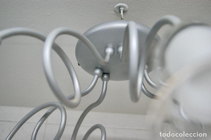Vintage: lampara de techo gris, cromo y cristal - Foto 13