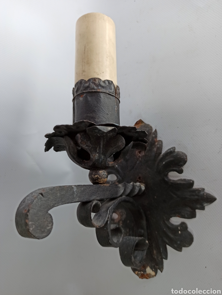 Vintage: aplique simula candelabro y vela - Foto 1